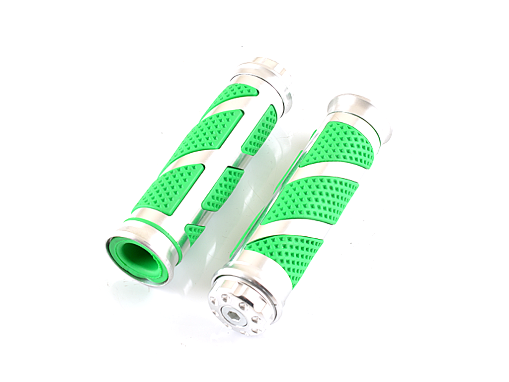 Set mansoane ghidon moto-aluminiu+cauciuc verde