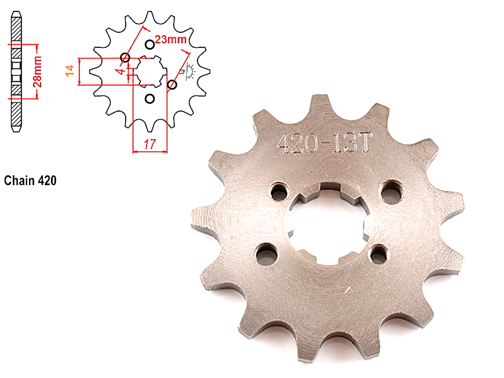 Pinion transmisie fata 420/13T