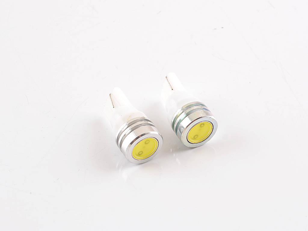 Set bec pozitie T10 cu 2 led-uri, alb