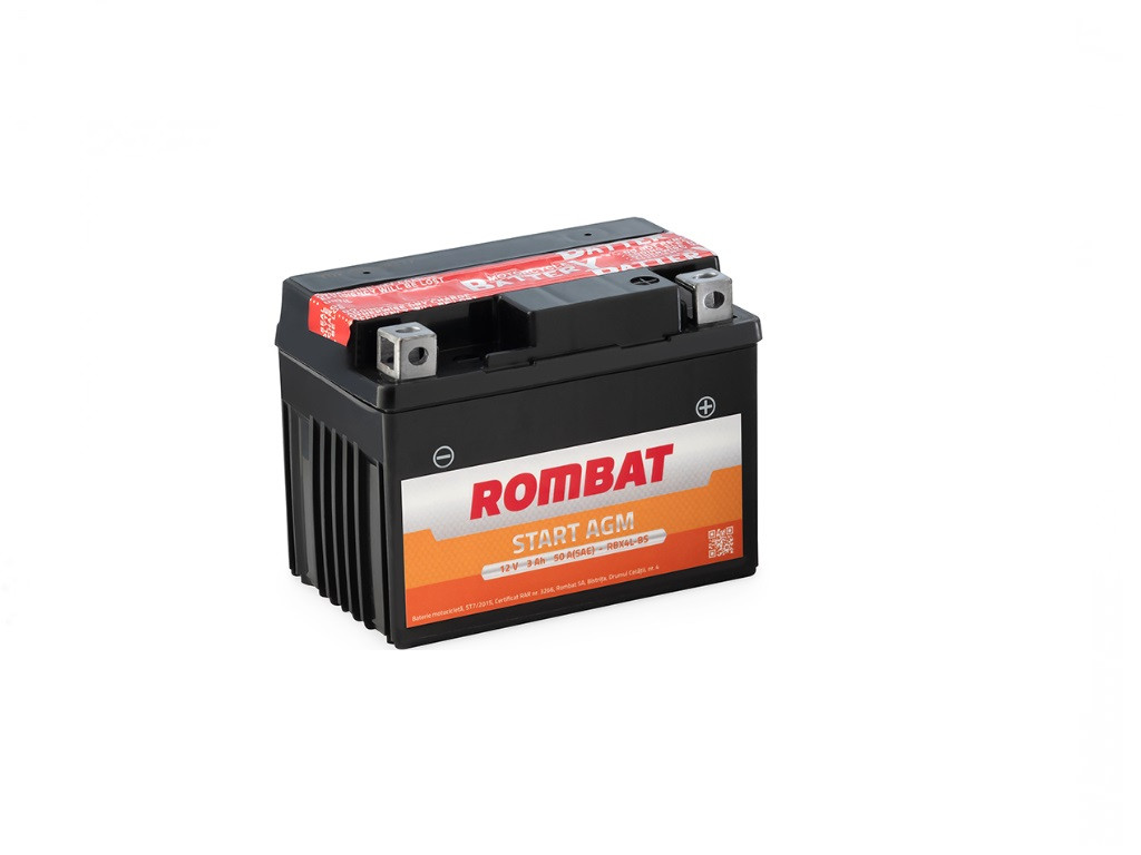 Acumulator moto 12V-3Ah AGM, Rombat