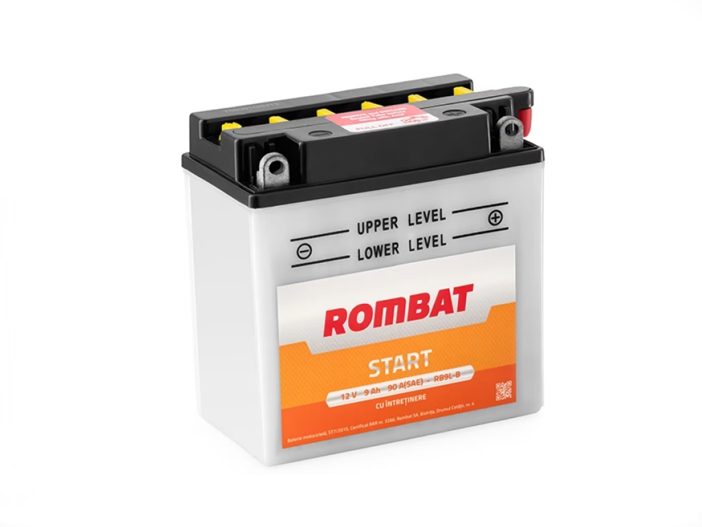 Acumulator moto 12V-9Ah cu acid, Rombat
