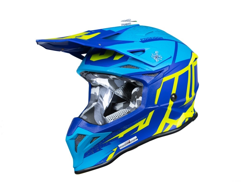 Casca enduro Just1 J39 Poseidon, albastru+galben, marimea S
