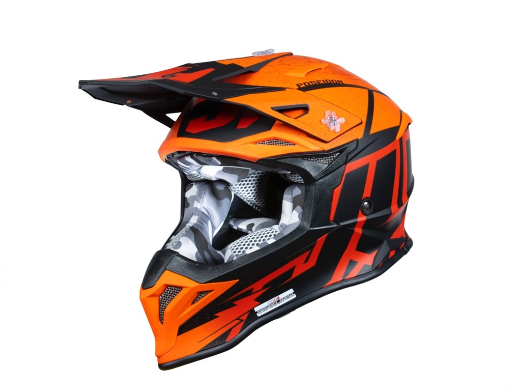 Casca enduro Just1 J39 Poseidon, negru+portocaliu, marimea M
