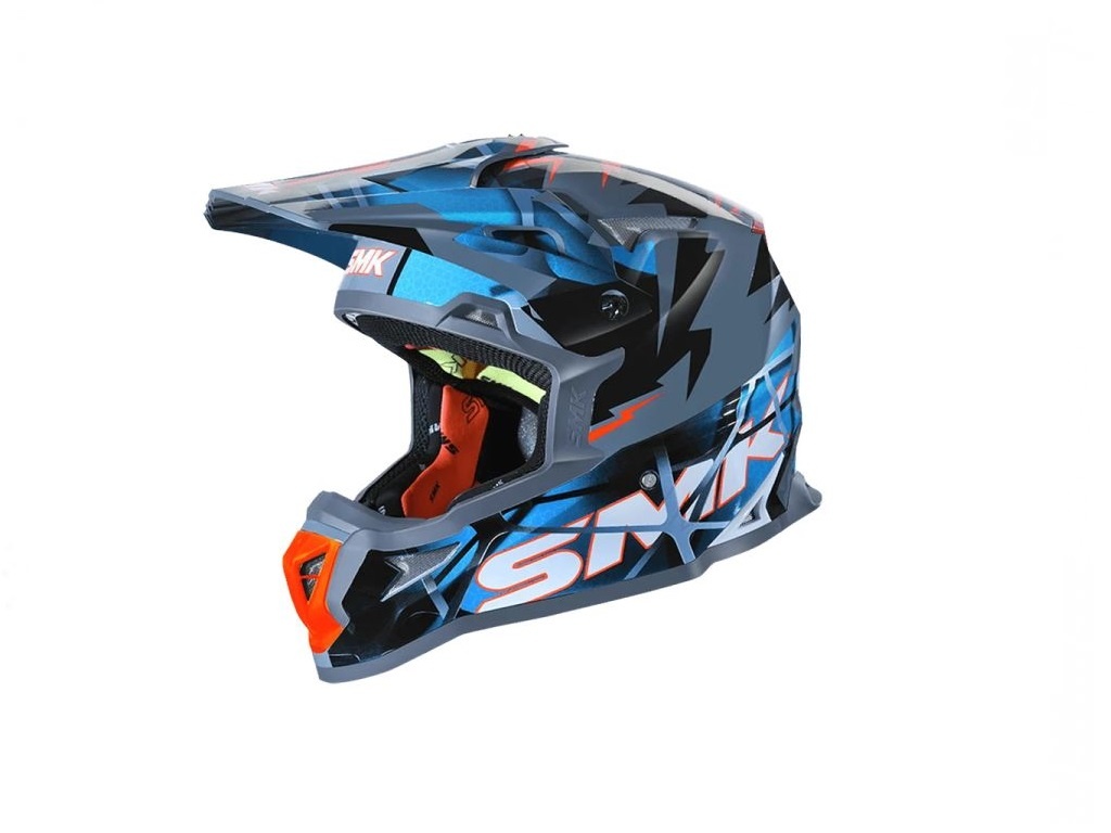 Casca moto off-road SMK ALLTERRA FULMINE, marimea S, albastru-gri, unisex,  SMK0117/24/GL651/S