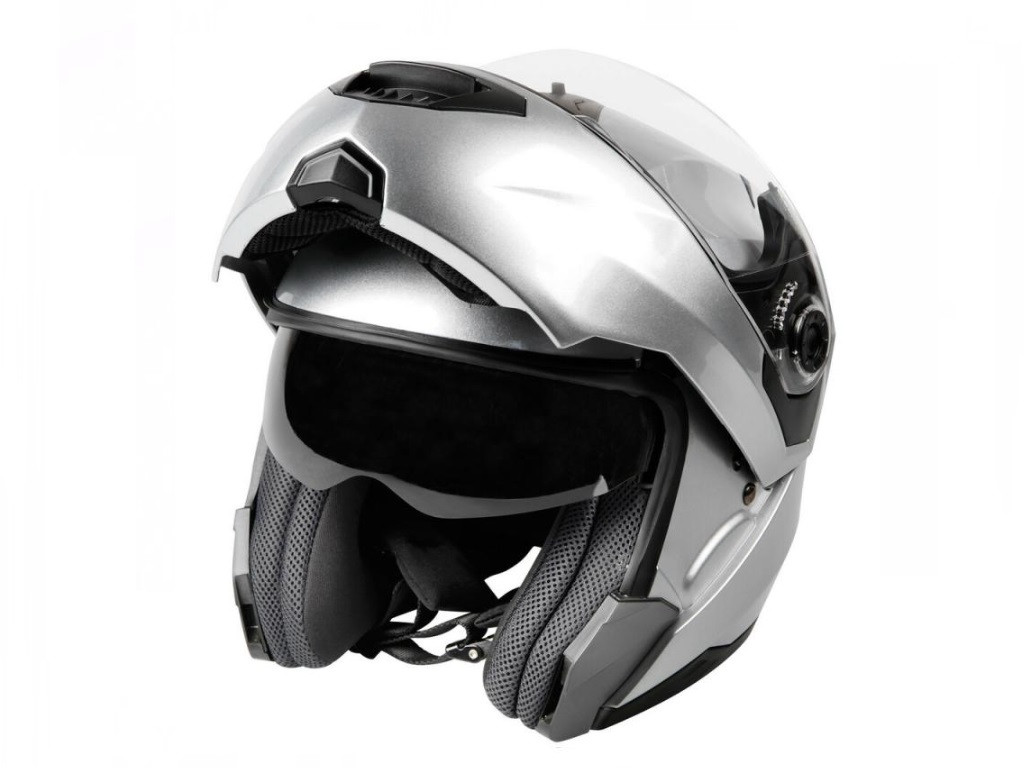 Casca moto flip-up argintiu  Lampa, marimea S