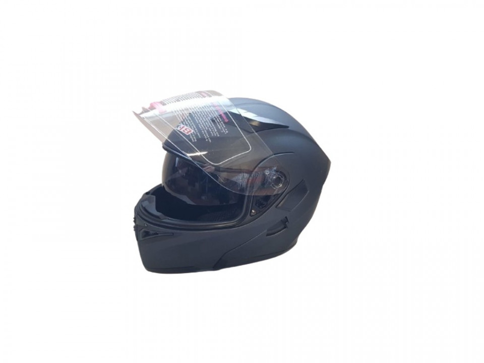 Casca moto flip-up unisex, gri mat