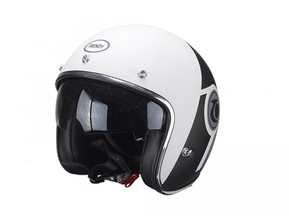 Casca moto open face alb-negru TRENDY 20 T-104, marimea L