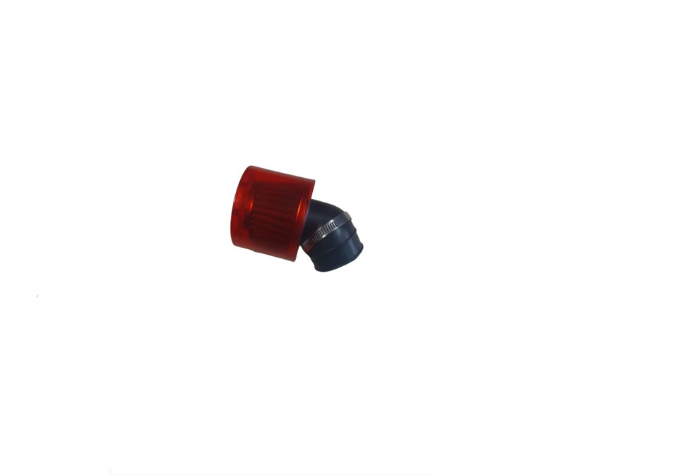 Filtru aer sport cu protectie plastic rosu Ø38mm, 45 grade