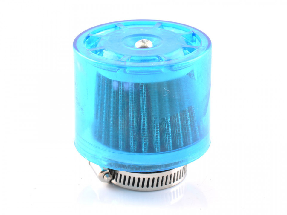 Filtru aer sport Ø32, cu protectie plastic albastra