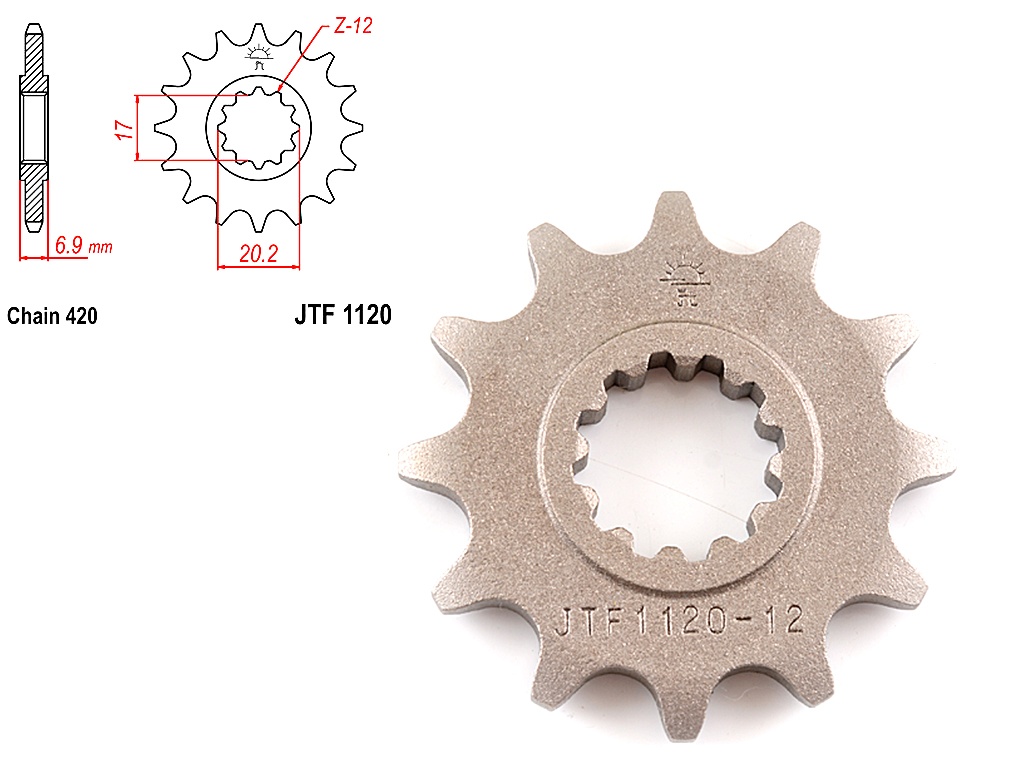 Pinion transmisie fata 420/12T, JTF1120
