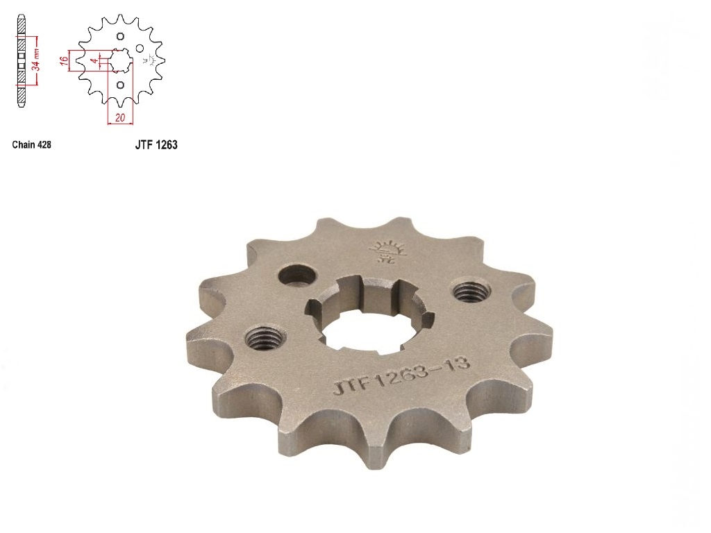 Pinion transmisie fata 428/13T, JT Sprockets