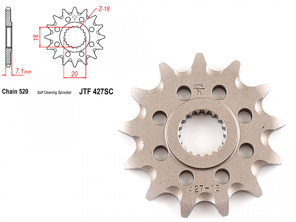 Pinion transmisie fata 520/13T, JTF427SC