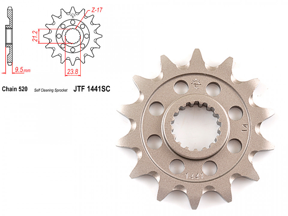 Pinion transmisie fata 520/14T, JTF1441SC