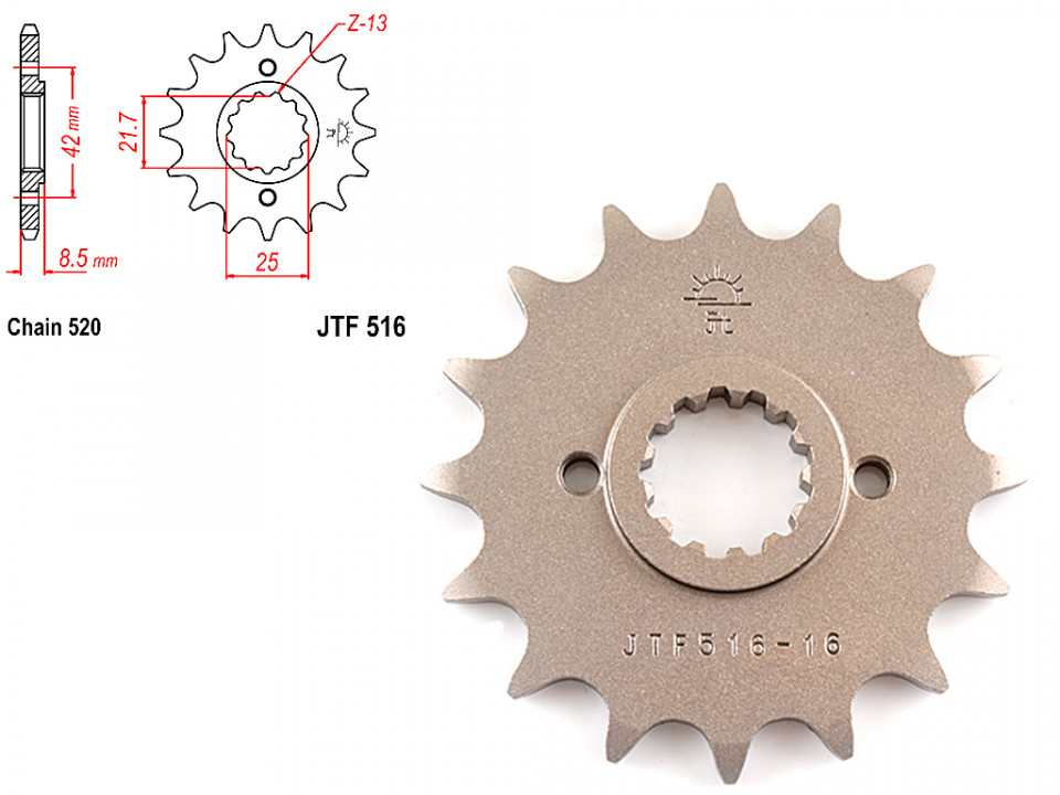 Pinion transmisie fata 520/16T, JTF516