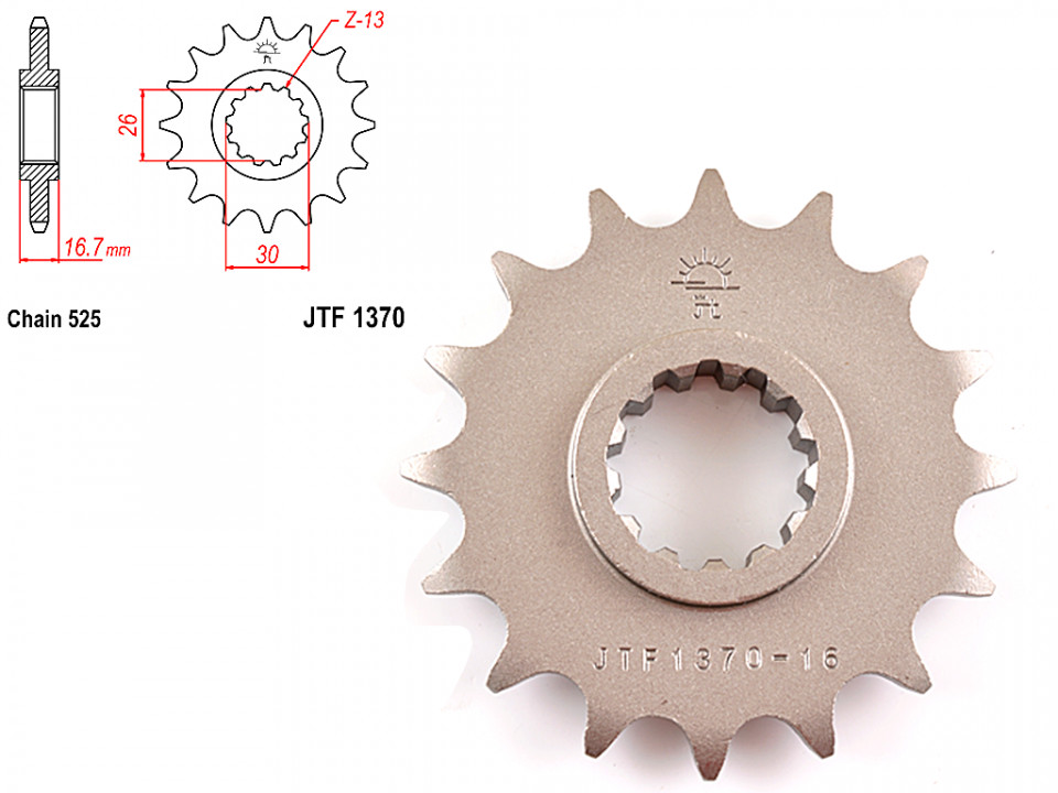 Pinion transmisie fata 525/16T, JTF1370