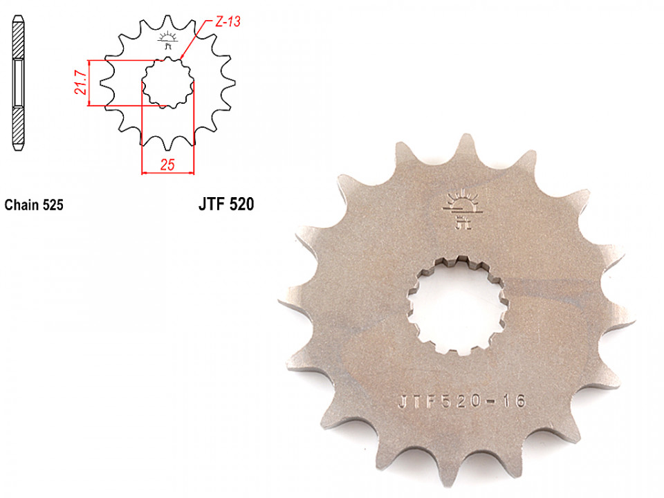 Pinion transmisie fata 525/16T, JTF520