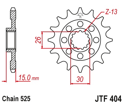 Pinion transmisie fata JT Sprockets JTF404, 17 dinti