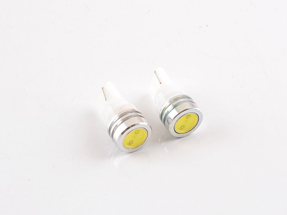 Set bec pozitie T10 cu 2 led-uri, alb