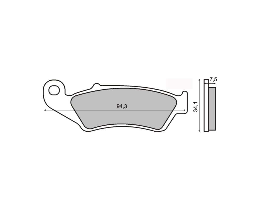 Set placute frana 94.3x34.1x7.5, RMS