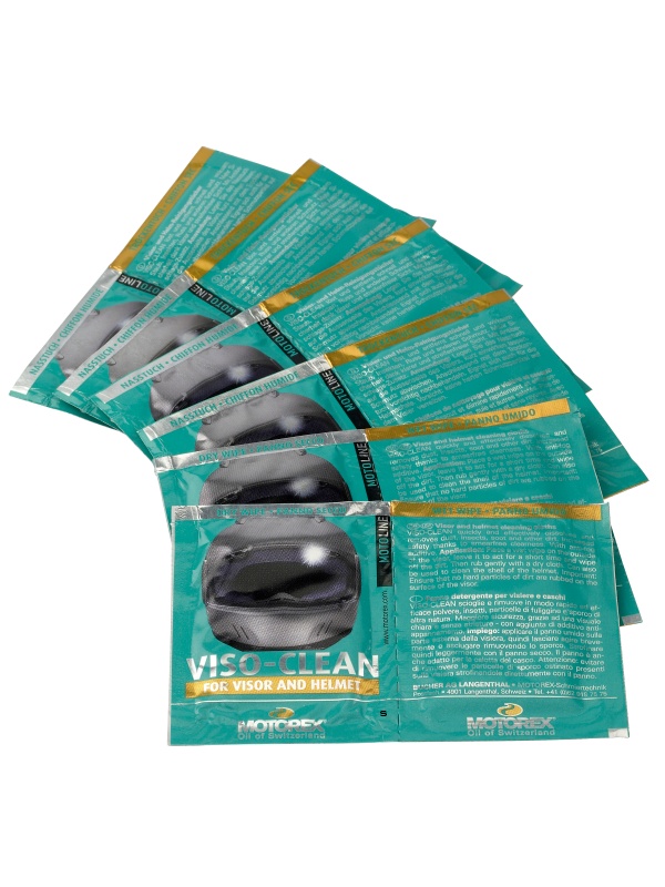 Set servetele umede si uscate pentru curatate viziera Motorex VISO CLEAN